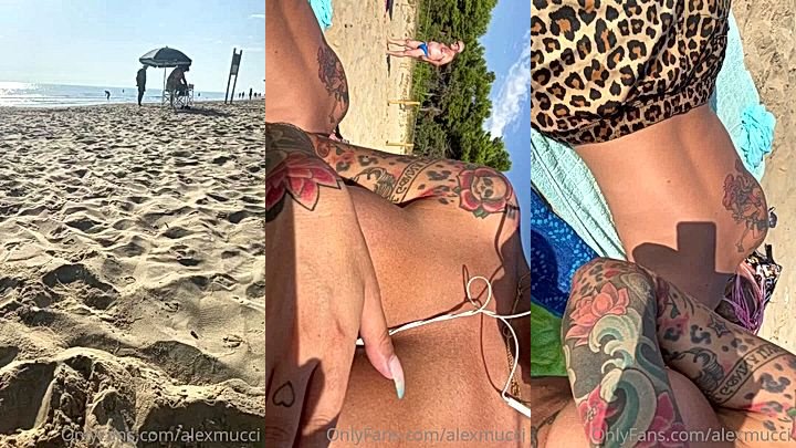 Alex Mucci doing boob show in public beach