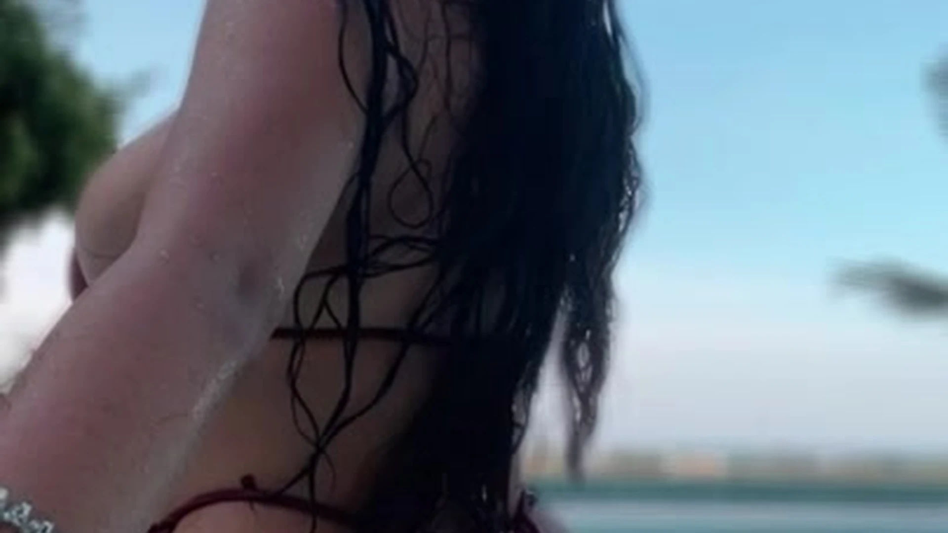 AudryAdames bikini dress show in pool